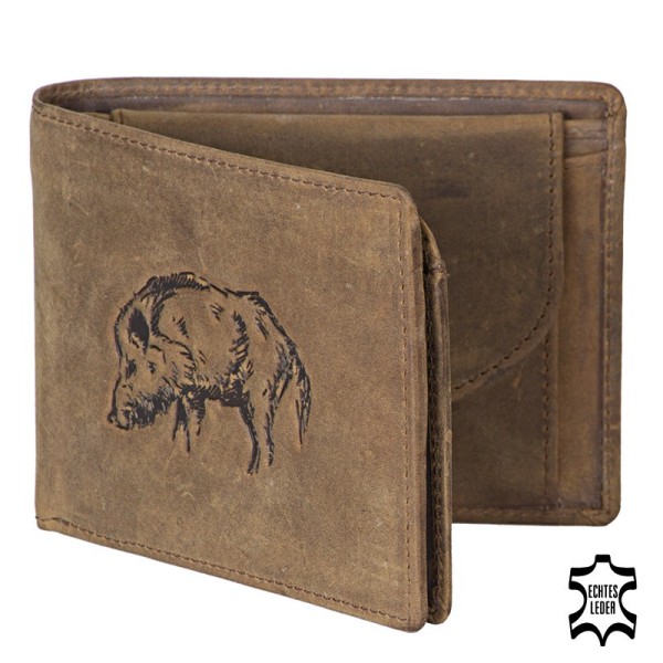 Wallet with embossed Wild Boar